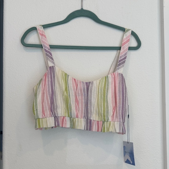 MAJORELLE Tops - MAJORELLE Pastel Striped Crop Top